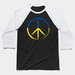 Ukrainian Flag Peace Sign Baseball T-Shirt